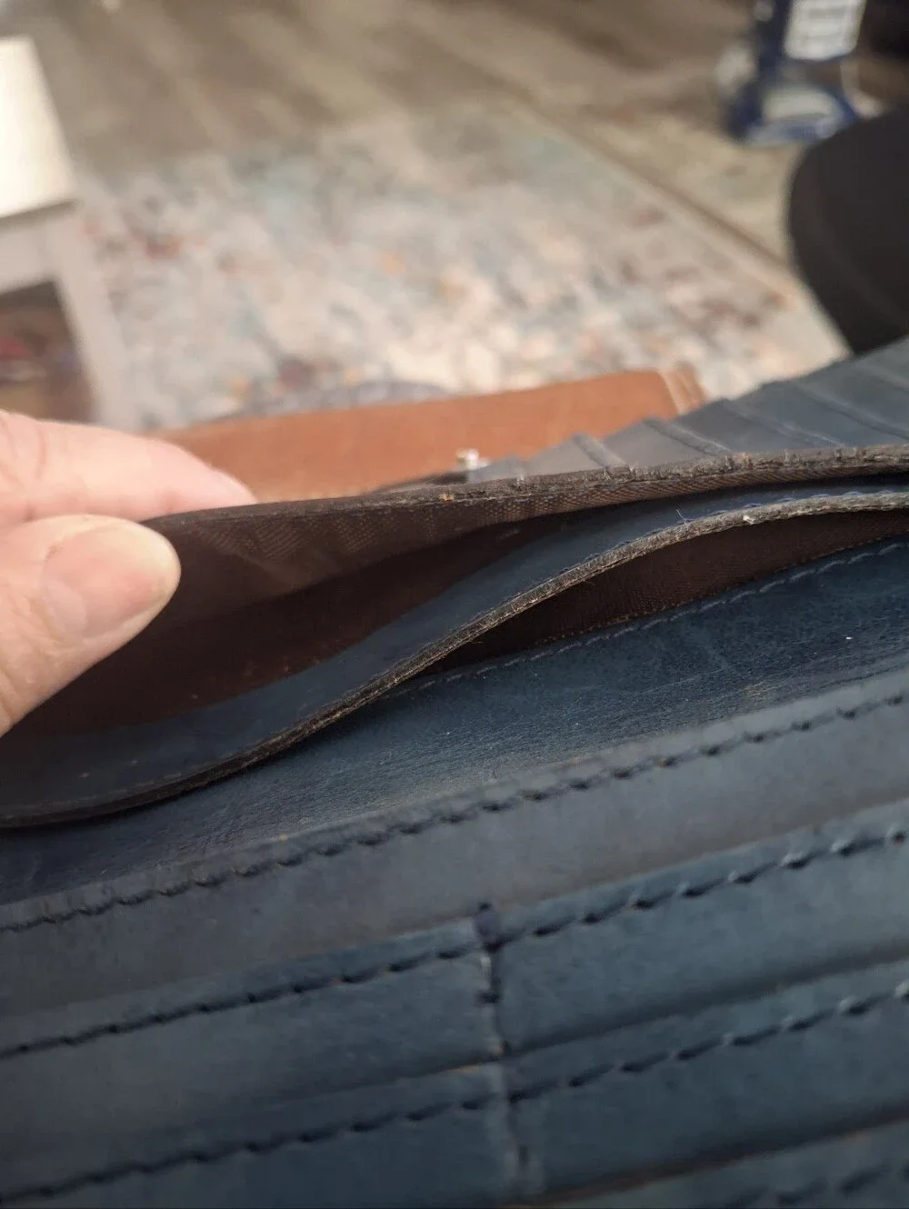 PATRICIA NASH Embossed Floral Leather Wallet in Teal Blue